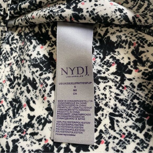 NYDJ Not Your Daughters Jeans Popover Top Blouse Keyhole Tie Neckline Sz S - Picture 9 of 12